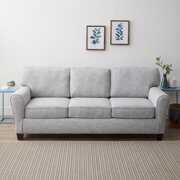 Rent to own Mayview Marion Rolled Arm Fabric Sofa, Light Gray