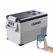 Rent to own Euhomy Portable Car Refrigerator, 35L RV Refrigerator with 12/24V DC & 120-240V AC for Outdoor or Home Use (Gray)