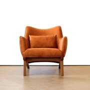 Rent to own Mid-Century Modern Gatsby Orange Velvet Lounge Chair