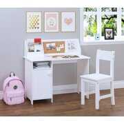 Rent to own UTEX Kids Study Desk with Chair, Wooden Study Table for 3-8 Years Old, Student's Workstation & Writing Table (White)
