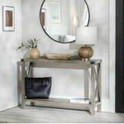 Rent to own Woven Paths Magnolia Metal X Console Table, Gray Wash