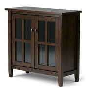 Rent to own Brooklyn + Max Lexington Solid Wood 32 inch Wide Rustic Low Storage Cabinet in Tobacco Brown