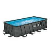Rent to own Summer Waves 18ft x 9ft x 52in Above Ground Rectangle Frame Swimming Pool Set