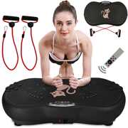 Rent to own Vibration Plate Exercise Machine – Full Body Workout Platform with 2 Resistance Bands