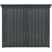 Rent to own Hanover Galvanized Steel Trash and Recyclables Storage Shed with 2-Point Locking System, Dark Gray