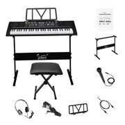 Rent to own Glarry 61-key Digital Piano Keyboard with Stand,Headphone,Microphone and More