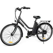 Rent to own MICLON  26" Electric Bike, 36V 10AH Lithium-Ion Battery,  Electric Commuter Bike with 250W Powerful Motor, Shimano 7-Speed Gear for Commuting, Black