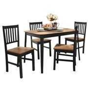 Rent to own Costway 5 Pieces Mid Century Modern Dining Table Set 4 Chairs with Wood Legs Kitchen Furniture