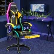 Rent to own Geepro Video Massage Gaming Chair with Bluetooth Speaker RGB LED Lights High Back Ergonomic Racing Style Music Video Game Chair Office PC Chair with Footrest Esports Chair, 400lbs Load