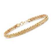 Rent to own Ross-Simons 14kt Yellow Gold Braided Wheat Bracelet