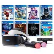 Rent to own Play Station VR 11-In-1 Deluxe Bundle PS4 & PS5 Compatible: VR Headset, Camera, Move Motion Controllers, Iron Man, Skyrim, Batman, Battlezone, RIGS, Until Dawn, Blood & Truth, Everybody's Golf