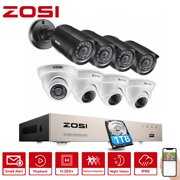 Rent to own ZOSI 8CH H.265+ 5MP Lite CCTV DVR 1080p HD Outdoor Home IR Security Camera System Kit with 1TB Hard Drive