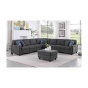 Rent to own Leo Dark Gray Woven 8Pc Modular L-Shape Sectional Sofa and Ottoman