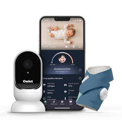 Rent To Own - Owlet Dream Duo - Smart Portable Video Baby Monitor - Bedtime Blue