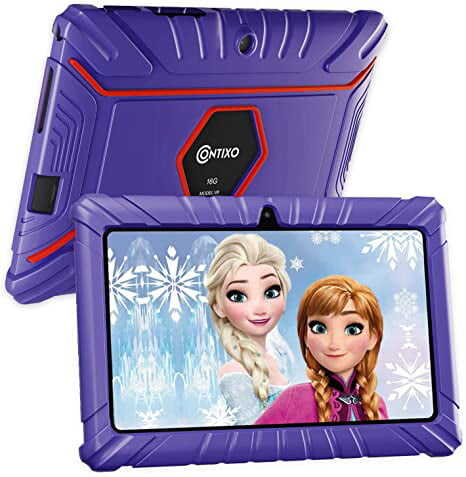 Rent to own Contixo 7 inch Kids Tablet 2GB RAM 16GB WiFi Android Tablet For Kids Bluetooth Parental Control Pre-Installed Learning Tablet Apps for Toddlers Children Kid-Proof Protective Case, V9-2 Purple