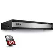 Rent to own ZOSI H.265+ 16CH 1080P 4in1 HDMI TVI DVR Recorder with 4TB Hard Drive for CCTV Security Camera System