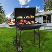 Rent to own BBQ Grill Barbecue, 30'' Charcoal Grill with 2 wheels, Portable BBQ Charcoal Grill with Metal Shelf, Temperature Gauge and Metal Grate, Smokers Tool Kits for Picnic Patio Backyard Cooking, SS1063