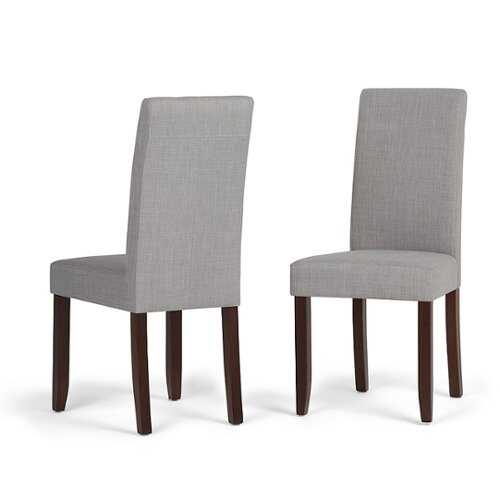 Rent to own Simpli Home - Acadian Parson Polyester Fabric Dining Chairs (Set of 2) - Dove Gray