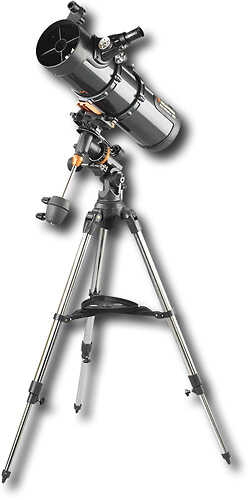 Rent to own Celestron - AstroMaster 130EQ 650mm German Equatorial Reflector Telescope - Orange/Blue