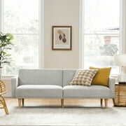 Rent to own Mopio Chloe Futon Sofa Bed Convertible Sleeper Sofa with Tapered Legs Light Gray