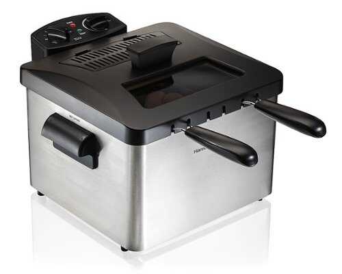 Hamilton Beach - 12 Cup Professional-Style Deep Fryer with 2 Baskets - Silver/Black