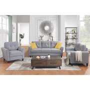 Rent to own 3 Piece Modern Sectional Sofa Set, Linen Fabric Living Room Couch Set with Sofa, Loveseat and Armchair