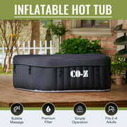 Rent to own CO-Z 4 Person 5ft Inflatable Hot Tub Pool with Massage Jets and All Accessories Black