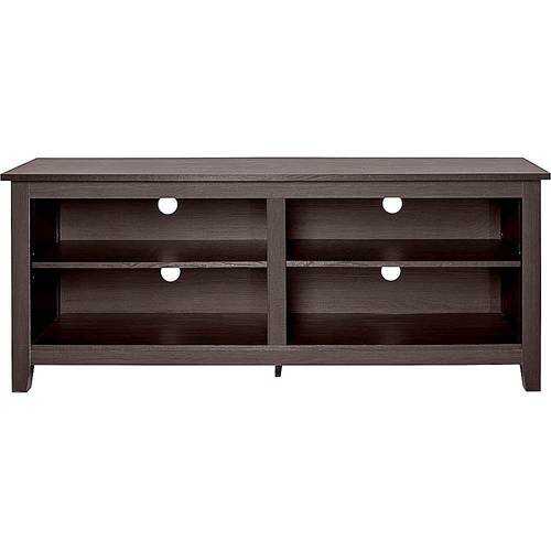 Rent to own Walker Edison - Modern Wood Open Storage TV Stand for Most TVs up to 65" - Espresso