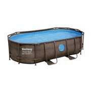 Rent to own Bestway Power Steel Swim Vista Series 14' x 8'2" x 39.5" Oval Frame Above Ground Swimming Pool with Pump, Ladder and Cover