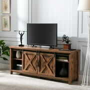 Rent to own Yaoping 58" Farmhouse Sliding Barn Door TV Stand for TVs Up to 65" Television Cabinet