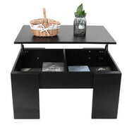 Rent to own Zyyini Lifting Top Coffee Table with Hidden Compartments and Storage Shelves, Rising Table Top in The Living Room and Reception Room, Black