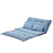 Rent to own Adjustable Floor Sofa Bed with 2 Pillows, Folding Futon Couch Leisure Lazy Sofa Sleeper Bed with 5 Reclining Position, Floor Gaming Sofa Couch with Steel Framework for Bedroom Living Room Balcony