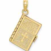 Rent to own 10K Yellow Gold 3-D Moveable Santa Biblia Book/Spanish Bible Charm (24.7 X 18.3) Made In United States -Jewelry By Sweet Pea
