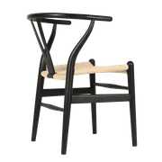 Rent to own Tomile Mid-Century solid wood dining chair wishbone chair,black
