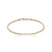 Rent to own Floreo 10k Yellow Gold Solid Diamond Cut Rope Chain Bracelet and Anklet for Men & Women, 2.25mm (0.09")