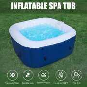 Rent to own 5x5ft PVC Inflatable Hot Tub Portable with 120 Air Jets Ideal for 2-4 Blue