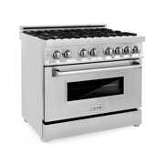 Rent to own ZLINE 36" Dual Fuel Range with Gas Stove and Electric Oven in Stainless Steel with Color Door Options (RA36)