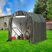 Rent to own Mellcom 6 x 8 FT Heavy Duty Storage Tent, Outdoor Tool Shed, Carport, Portable Garage for Patio, Garden, Gray