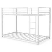 Rent to own Topbuy Bunk Bed Frame Twin Over Twin Heavy-Duty Metal Bed Frame with Slat & Ladder, White