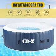 Rent to own 6x6ft PVC Inflatable Spa Tub with Heater & 120 Massaging Jets for Patio & More for 2-4 Blue
