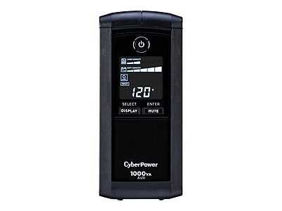 Rent to own CyberPower - Intelligent 1000VA UPS Battery Backup and Surge Protector, 9-Outlets, Black (CP1000AVRLCD) - Black/Gray