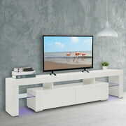 Rent to own Ktaxon Modern LED TV Unit Cabinet Stand for TVs up to 80 Inches White