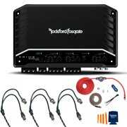 Rent to own Rockford Fosgate R2-750X5 Prime 5-Channel Amplifier with a RFK4 4GA Wiring Kit and 3 Pairs of RFIT-20 20' Dual Twisted RCA's