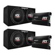 Rent to own MTX 12" 1200W Dual Loaded Car Subwoofer Audio w/ Sub Box + Amplifier (2 Pack)