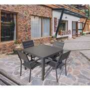 Rent to own Infinity Sorrento Outdoor Aluminum Dining Set (5, Black)