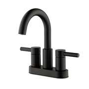 Rent to own Jacuzzi Duncan Matte Black 2-handle 4-in Centerset WaterSense Bathroom Sink Faucet with Drain