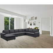Rent to own Hayden Modular Sectional Sofa with Reversible Chaise in Dark Gray Linen
