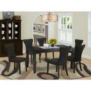 Rent to own East West Furniture East-West Furniture DUGA7-BLK-24 7-Piece Kitchen Table Set- 6 Parson Dining Room Chairs and Small Table Hardwood Frame -High Back & Black Finish