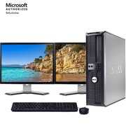 Rent to own Dell Optiplex Dual Monitor Desktop Computer with Intel 2.13GHz Processor 4GB RAM 250GB HD 300Mps Wifi DVD Windows 10 and 2x 17" LCD Monitor's - Refurbished PC with 1 Year Warranty