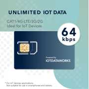 Rent to own IoTDataWorks Unlimited IoT SIM Card with 12-Month Service | No Contracts, No Usage Limits | Prepaid IoT SIM Card at 64 kbps for CAT1, NB-IoT, 4G LTE/3G/2G Devices | NO Voice/SMS | NO Video Streaming